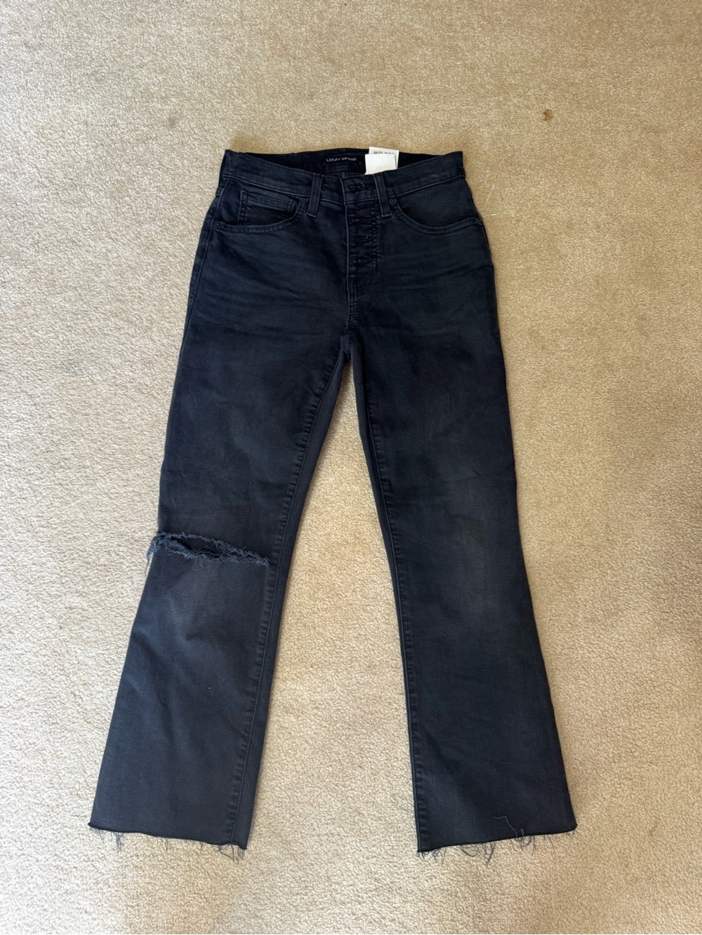 Lucky Brand Black Distressed Cropped Jeans